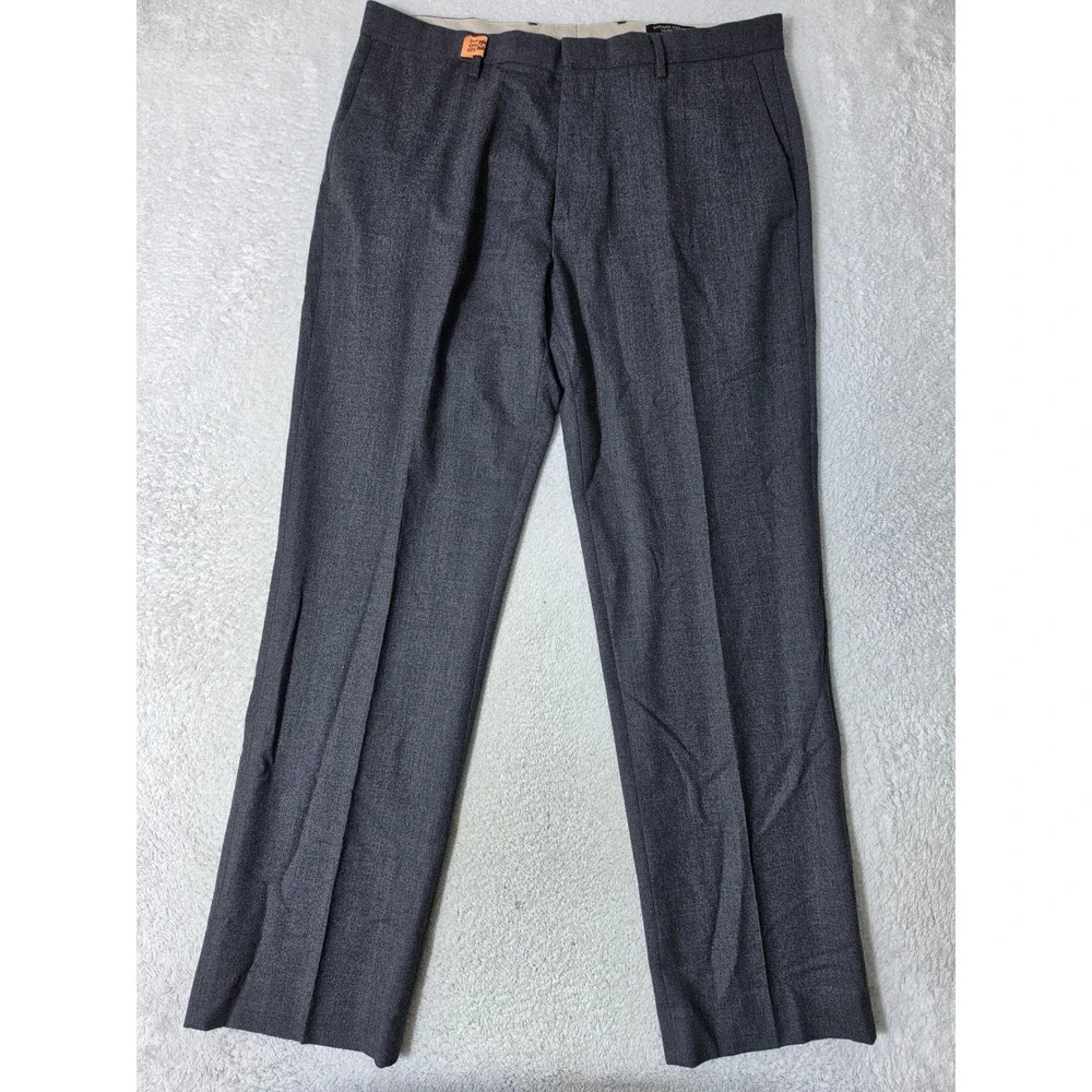 Banana Republic Dress Pants Mens 35/32 Grey Stretch Tailored Slim Fit Flannel